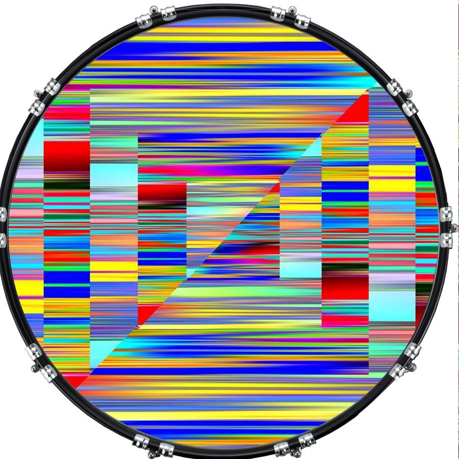 Aquarian 22" Kick Bass Drum Head Graphical Image Front Skin Interference 4