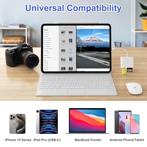 SD Card Reader, USB 3.0 Type C High Speed to SD/TF Card Adapter for iPhone