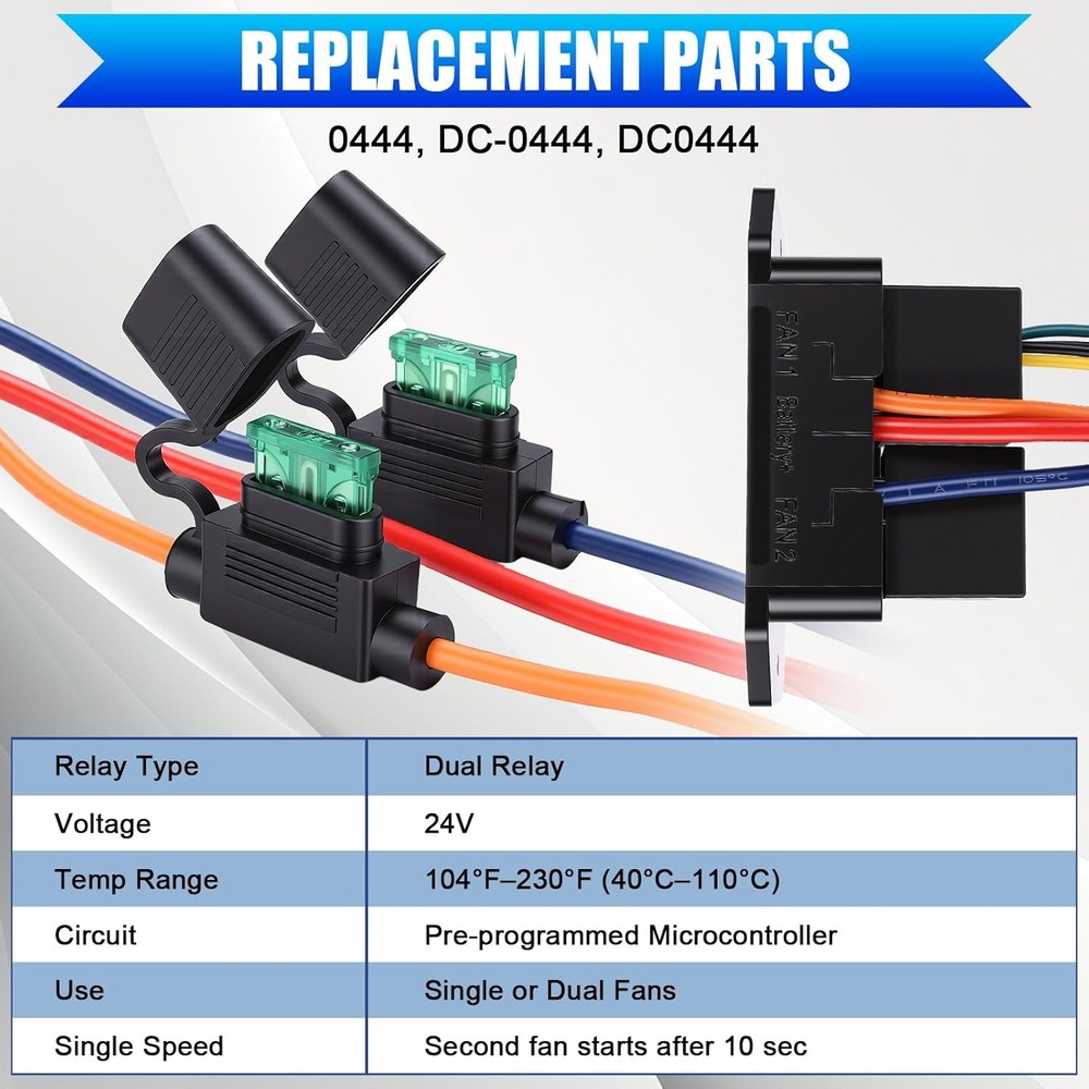 Digital Electric Radiator Fan Controller Switch Kit, Adjustable DC24V