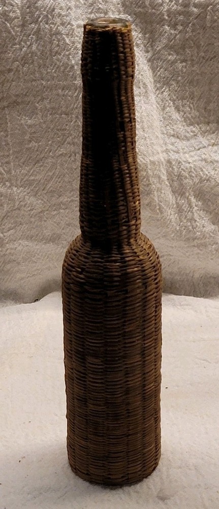 Nice Vintage Rattan Wrapped Small Bottle