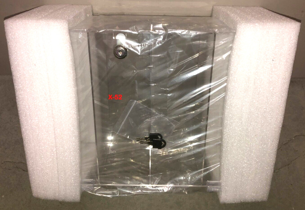 4-Layer Clear Acrylic Countertop Display Case Locking Cabinet Showcase Box