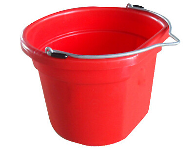Utility Bucket, Flat Sided, Red Resin, 8-Qts.