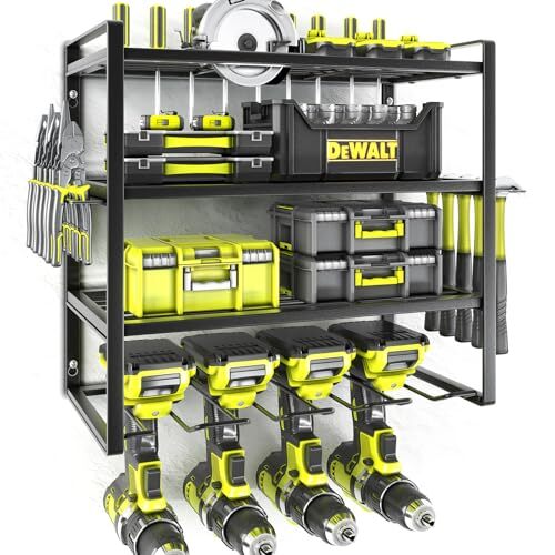 Power Tool Organizer,4 Layer Drill Holders Wall New 1 Pack Black-1Pack