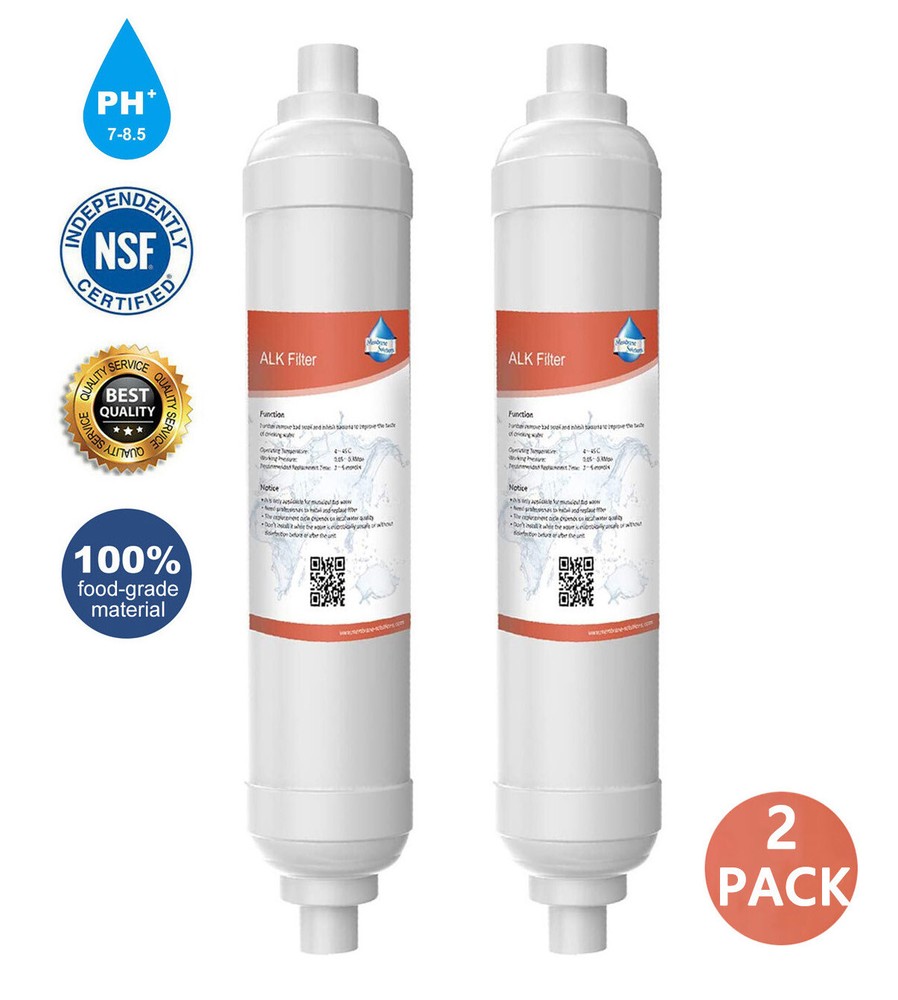 Alkaline Filter - Mineral Water Filter Replacement - pH+ Inline Filter - 2 Pack
