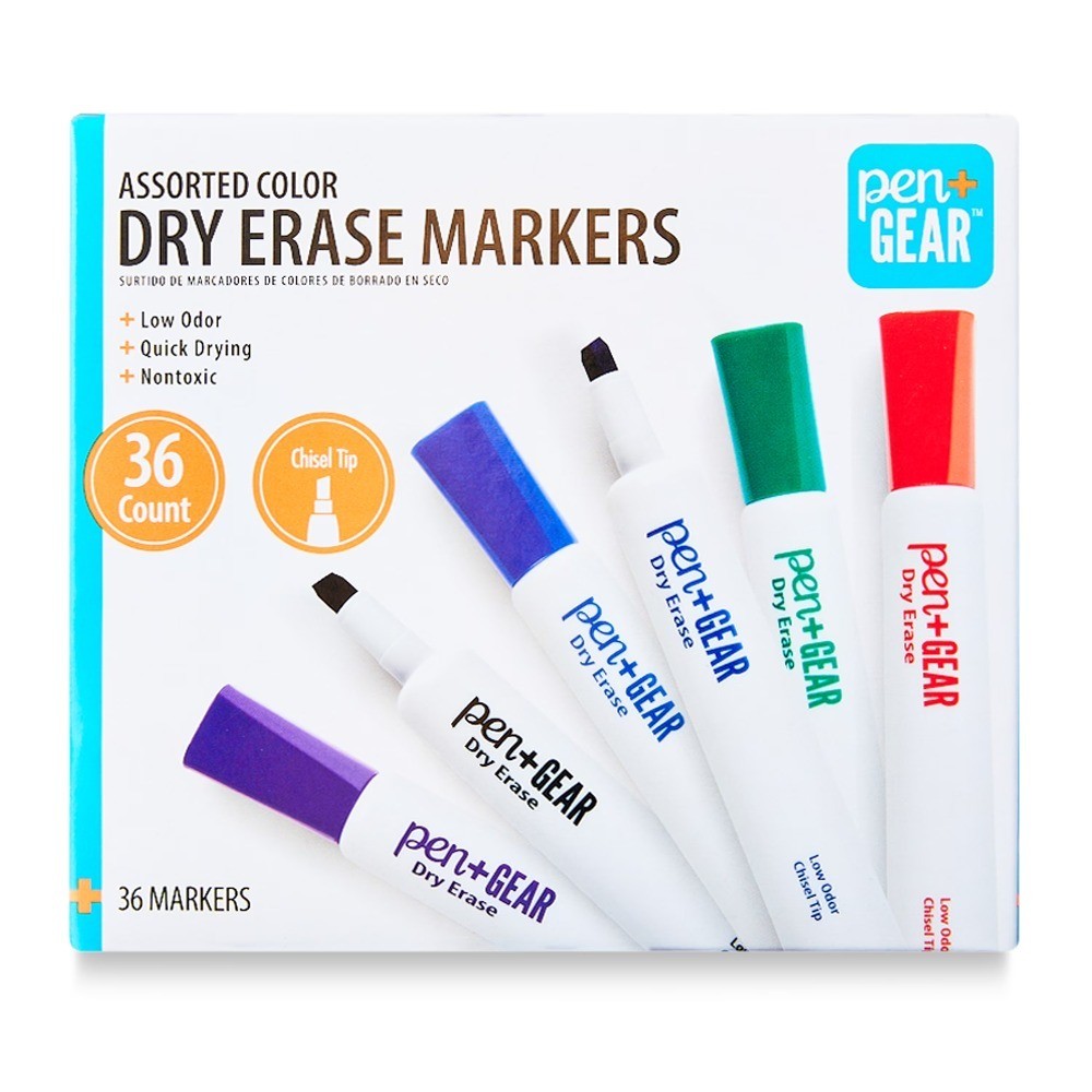 Dry Erase Markers Chisel Tip Assorted Colors Pack of 36