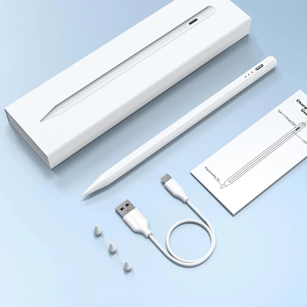 Rechargeable Stylus Pen Superfine Active Capacitive White Highly Sensitive