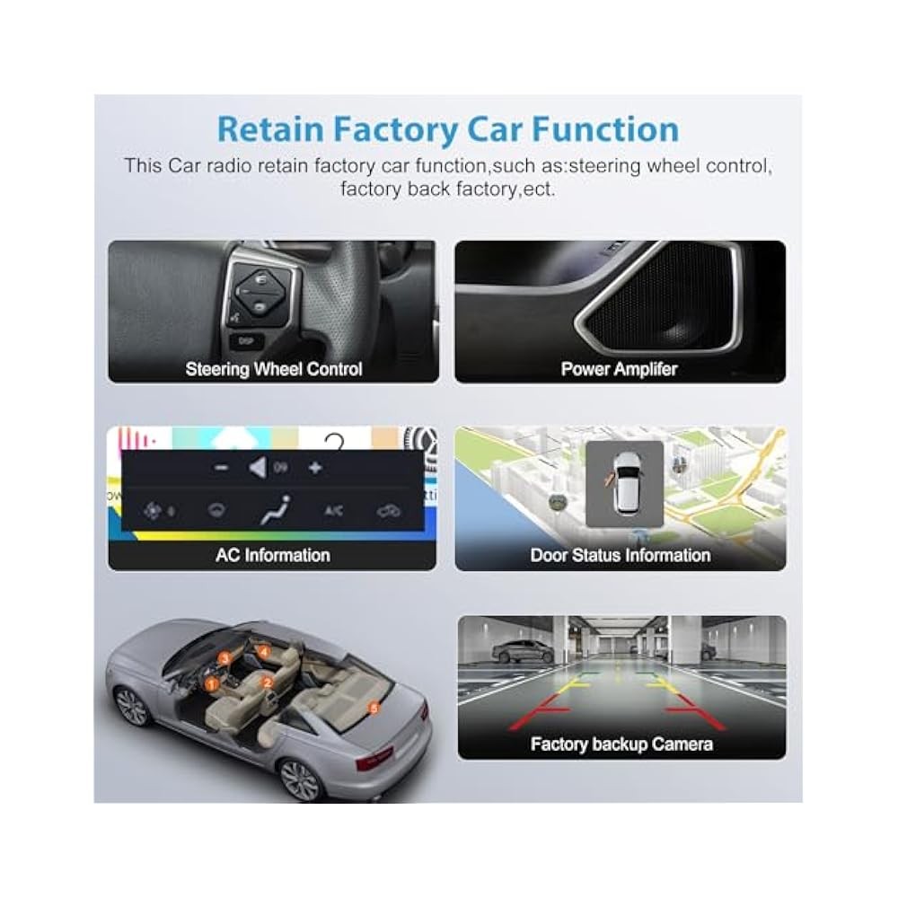 For 8,inch Touch Screen Car Stereo, Wireless CarPlay & Android Auto, Android