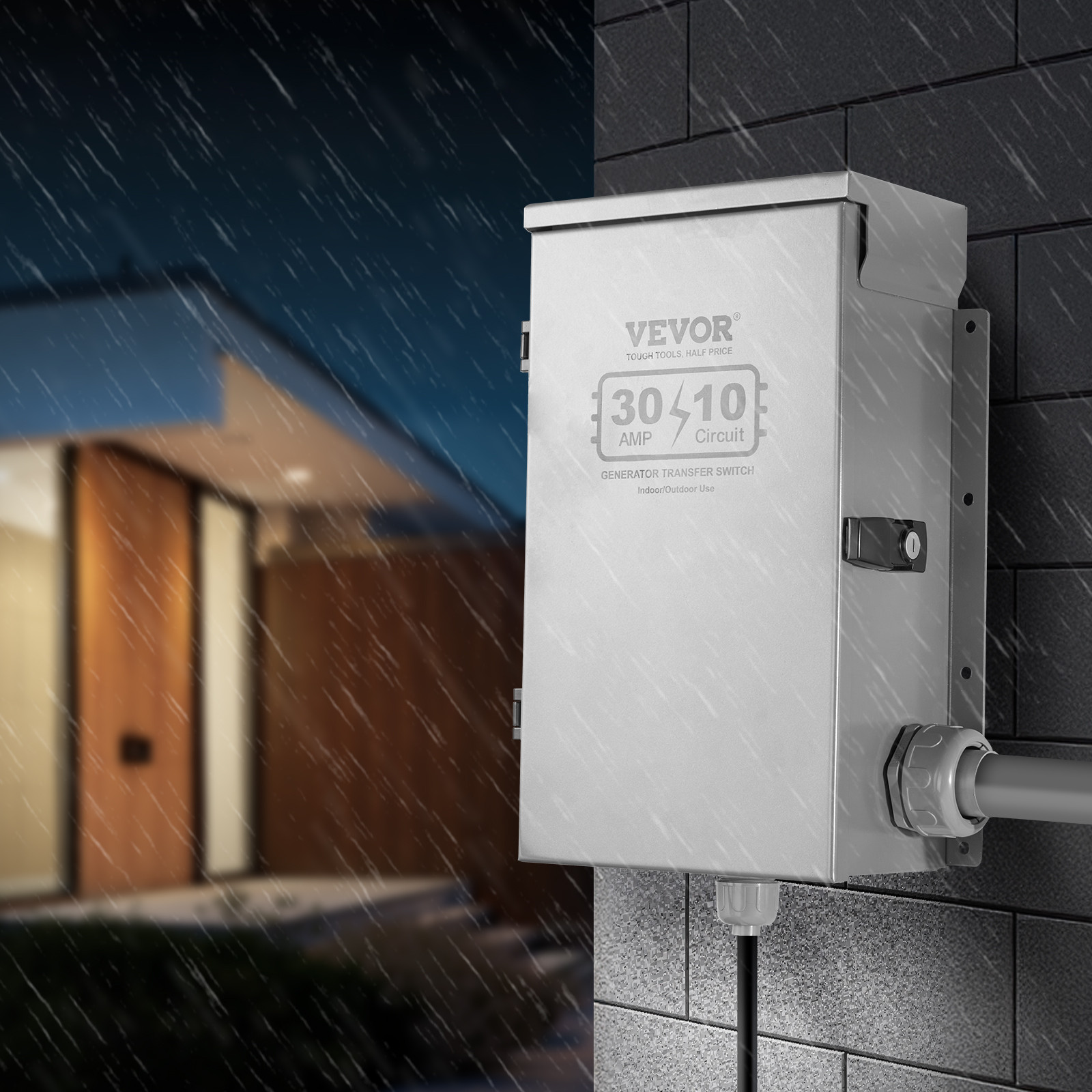 VEVOR Manual Transfer Switch 30A Generator Transfer Switch Kit NEMA 3R 7500W