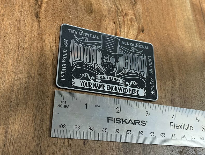 CUSTOM ENGRAVED PERSONALIZED OFFICIAL MAN CARD (CREDIT CARD SIZED NOVELTY)!