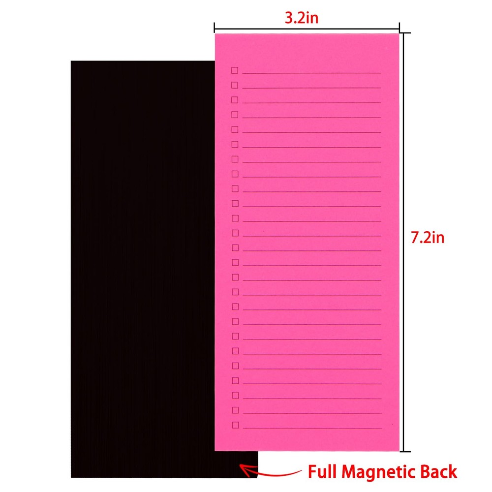 6 Pack Magnetic Notepads, Notepads Grocery List 6 pack, Multiple Colour