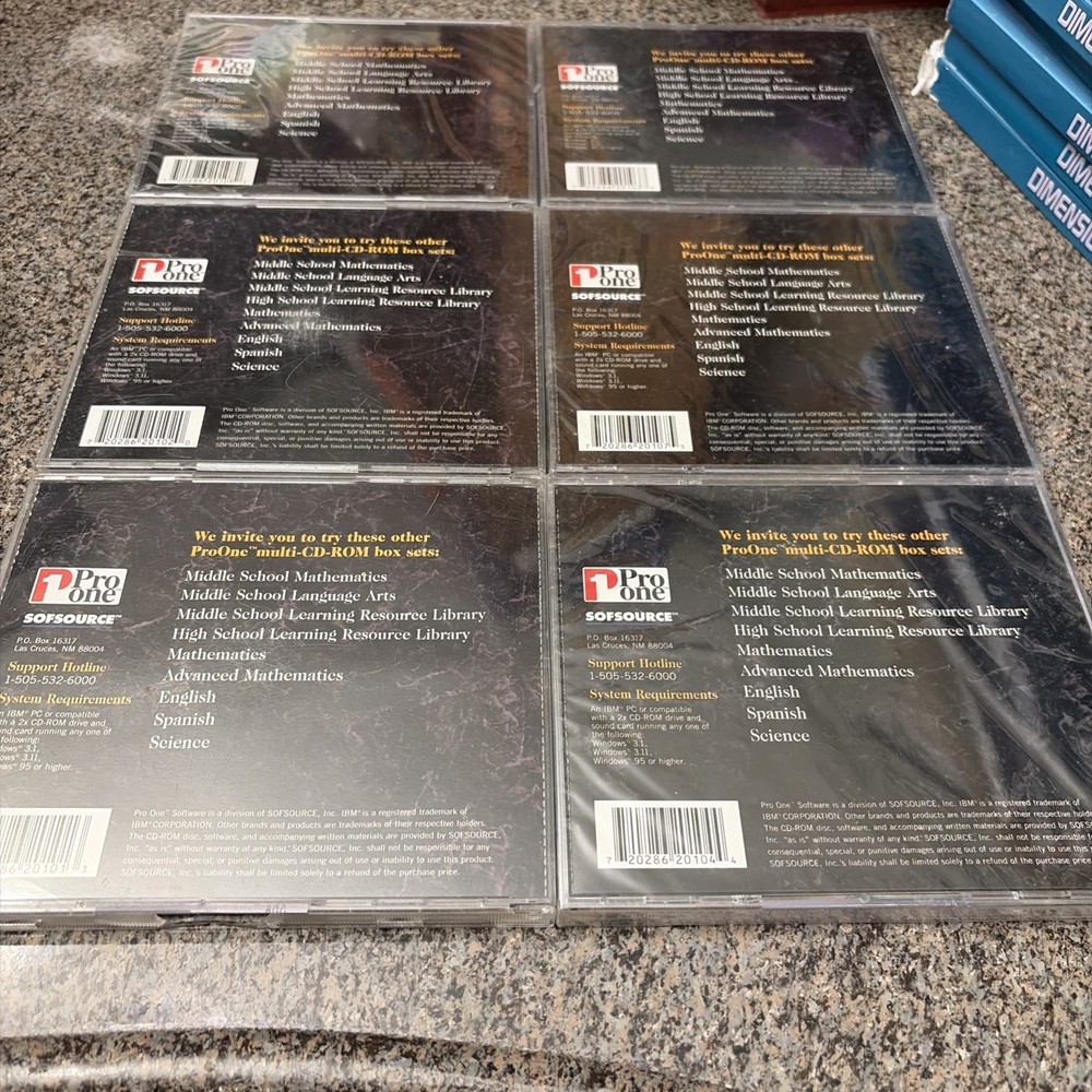 Lot Of 6 Learning Tools That Work Mathematics Calculus,trig,alg. CD-ROM