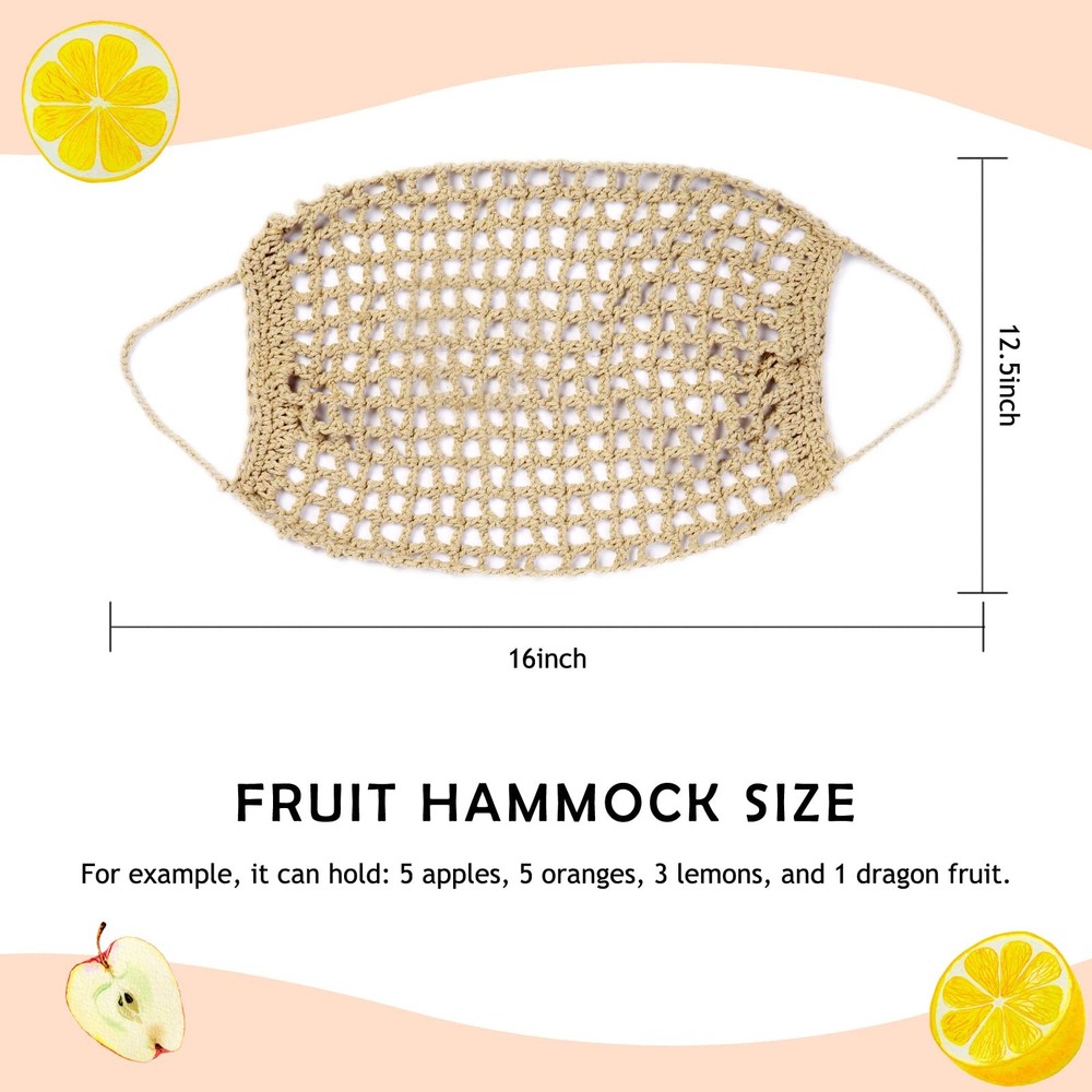 Fruit Hammock for Kitchen Under Cabinet,Large Macrame Fruit Hammock for Kitch...