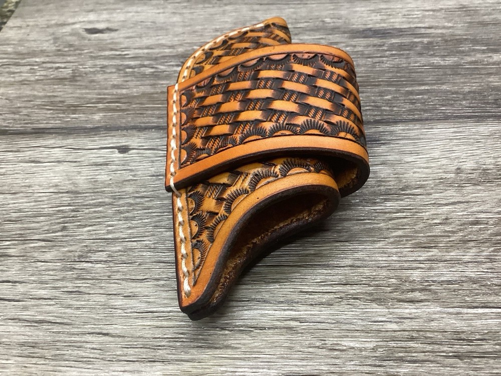 Leather Folding Knife Sheath Horizontal Buck 112 Size (Sheath Only)