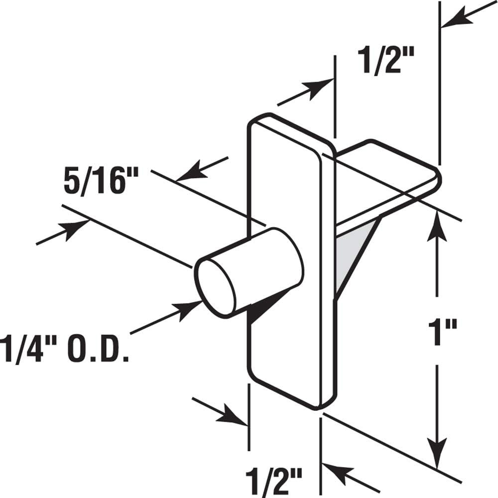 Prime-Line 241946 Shelf Support Peg 1/4 In. Plastic Construction Clear 12 Pack