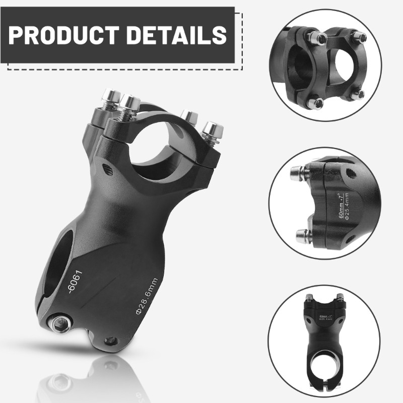 Ergonomic Aluminum Cycling Stem Compatibility With Multiple Bike Frame Types