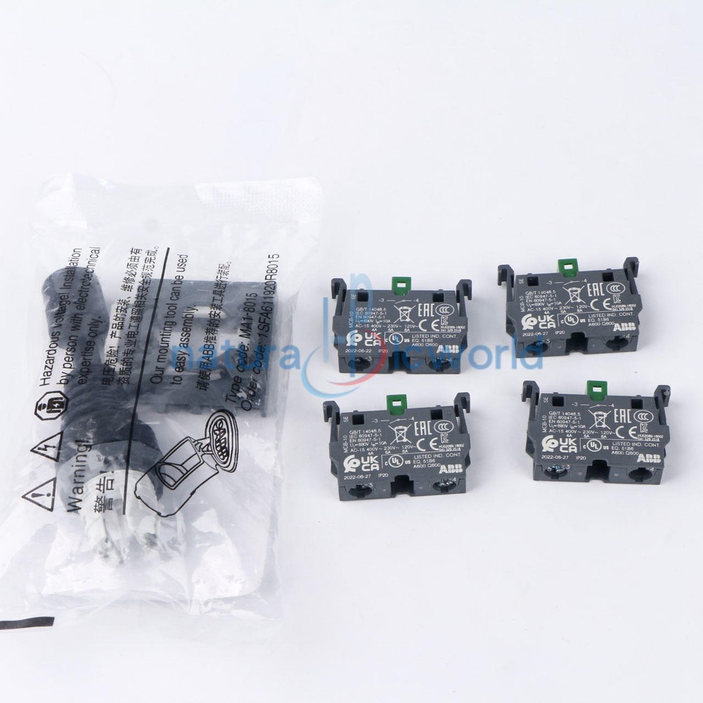 1x ABB Control Joystick Switch MJS6-40B with 4 MCB-10 Contacts Reset Type