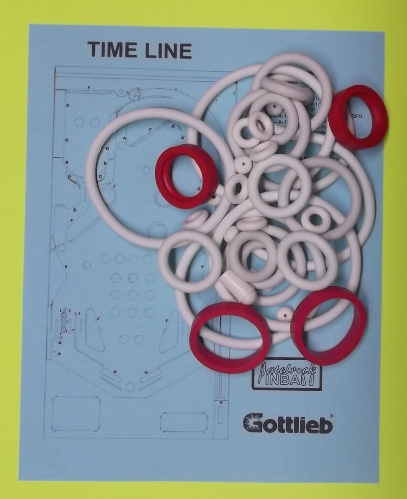 1980 Gottlieb Time Line pinball rubber ring kit