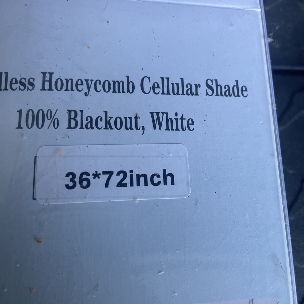 Cordless Honeycomb pull down cellular shade 100% blackout, White 36*72 Inch
