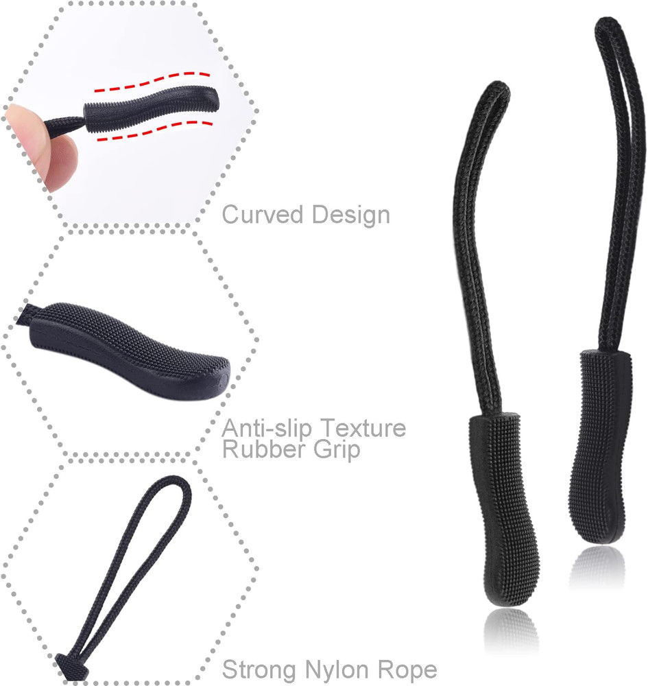 12Pack Zipper Pull Replacement, Golf Bag Parcord Zipper Pull Tab Replacement for