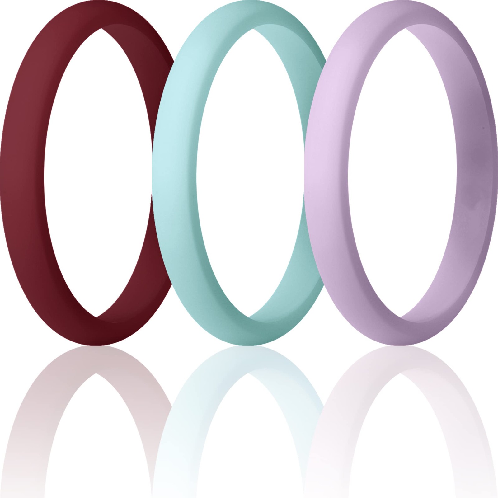 ThunderFit Women's Stackable Silicone Wedding Rings Thin 2.5mm Multipack