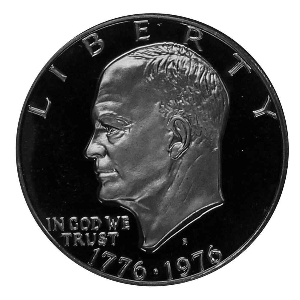 1976 S Eisenhower Dollar Type 1 & Type 2 Gem Deep Cameo CN Clad Proof