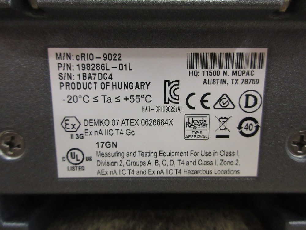 National Instruments CRIO-9022 CompactRIO Real-Time Controller 198286L-01L Used