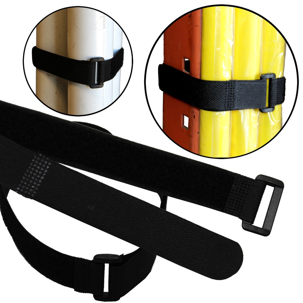 10 pcs 20" by 3/4" Black Wrap Cable Ties Wire Cord Straps Reusable Hook & Loop