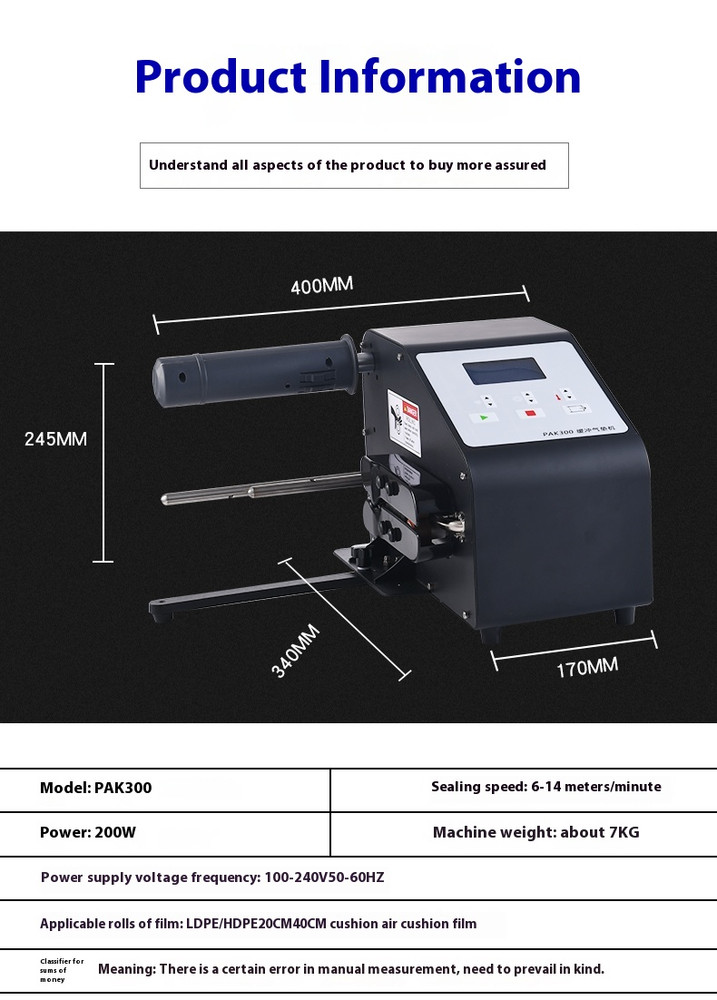 Inflatable Machine Automatic Cushioning Air Cushion Filling Bag Machine