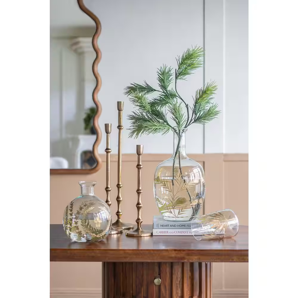 Transitional Glow Series Bronze Aluminum Taper Candle Holders 3-Pack