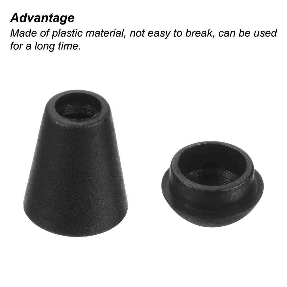 Bell End Stopper Cord Rope Lock for Drawstring Bag, Black 20pcs