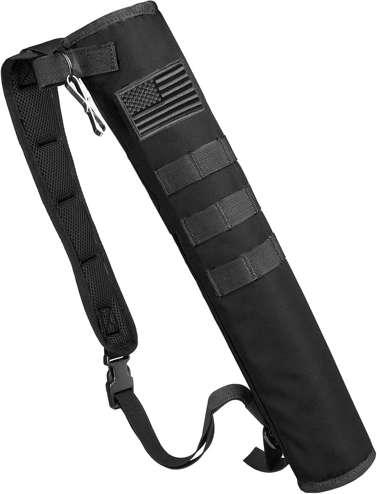 Stylish Black Polyester Arrow Quiver with Adjustable Strap & Molle System