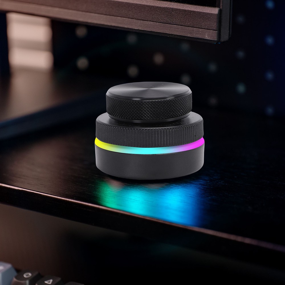 2-Customizable Knob With RGB Light For Volume Control Black