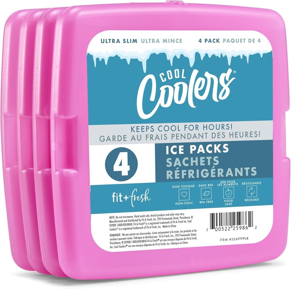 Quick Freeze 4 Pack Slim Ice Packs – Versatile & Non-Toxic Cooling Solution