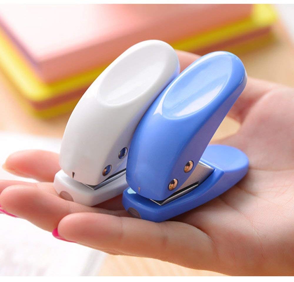 4PCS Mini Single Hole Punch, Portable Puncher for 10 Sheets at Once,Random Color