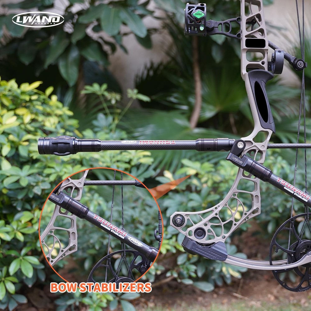 Compound Bow Archery Stabilizer 8 Inch Balance Bar for Vibration Reduction, C...