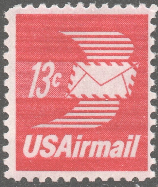Scott C79, the 1973 Winged Envelope Airmail Stamp - Mint, Never Hinged