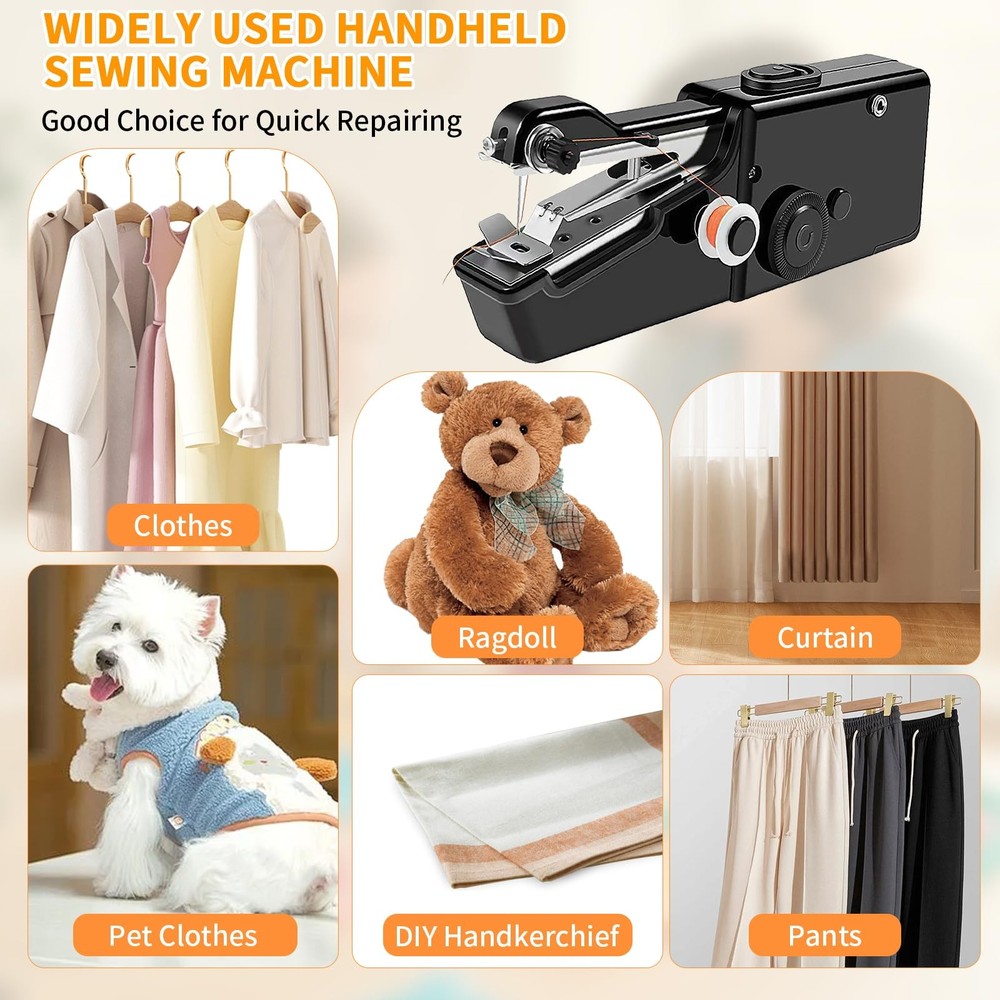 Handheld Sewing Machine for Beginners Adult,Portable Cordless Single Thread E...