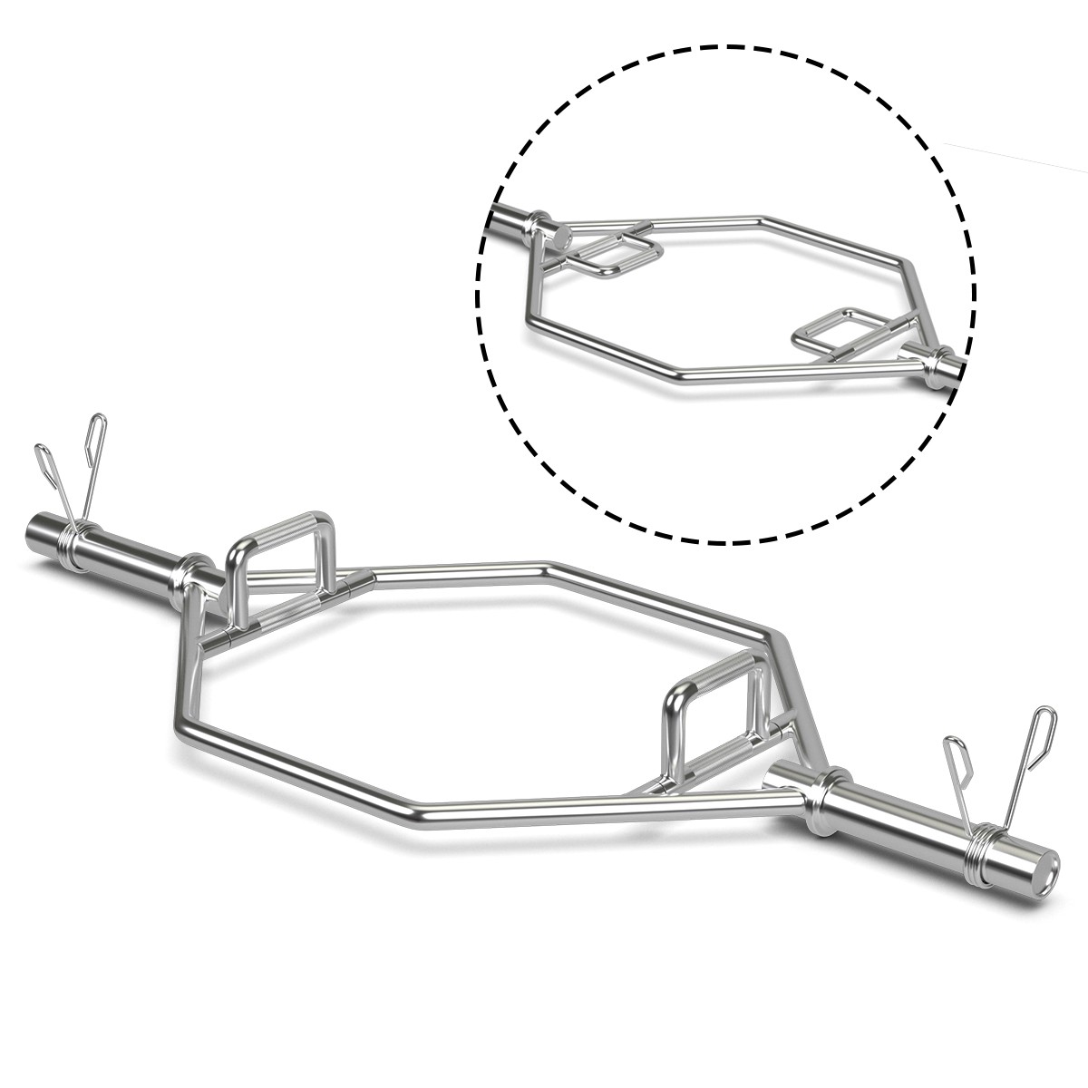 56" Olympic Hex Trap Hex Weight Lifting Bar Gym Home Fitness Workout Equipment