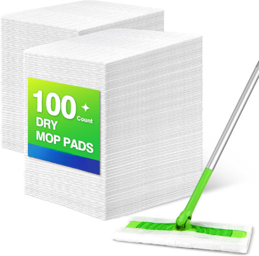 Dry Sweeping Cloths, 100 Count Mop Refill Compatible with Swiffer Sweeper - Disp