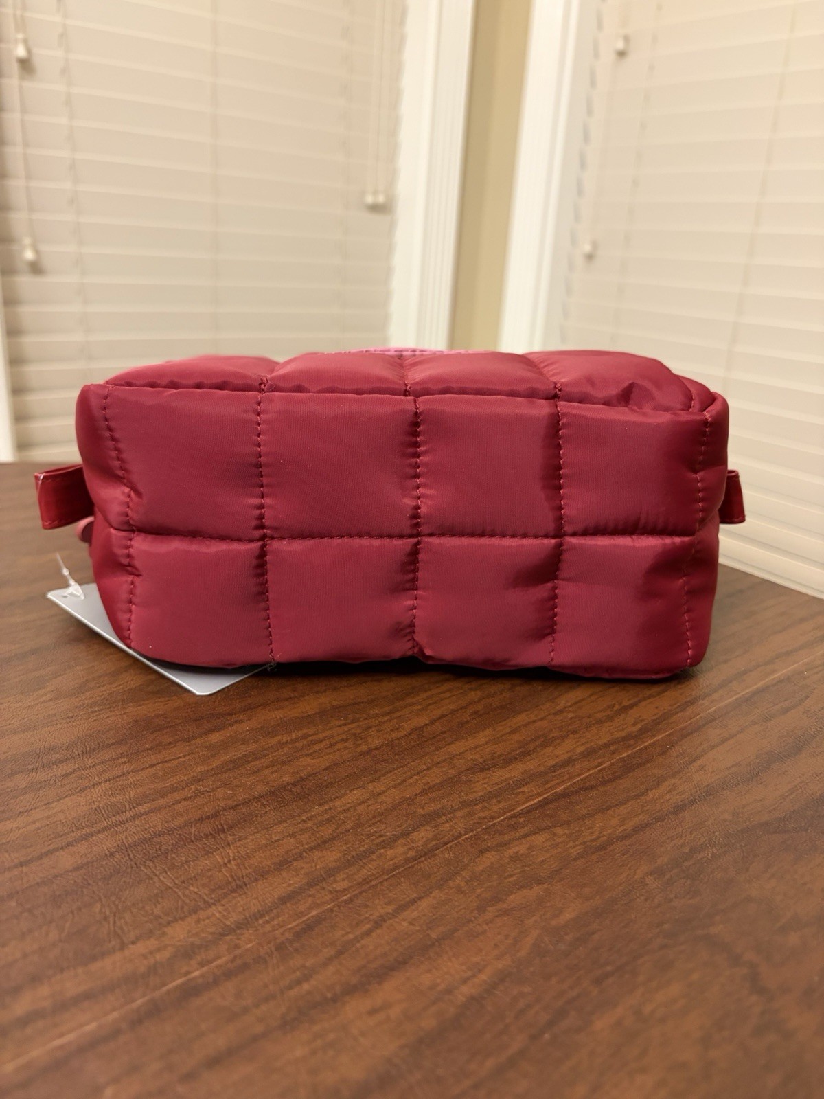 Disney Mickey Mouse Quilted Cosmetic Travel Makeup Bag Organizer Zipper Plum