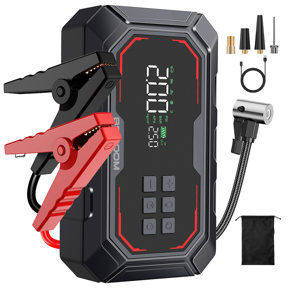BSMOOM 8000A 12V Car Jump Starter Power Bank With Air Compressor Battery Booster