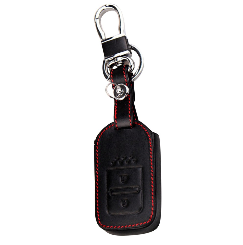 2-Button Car Remote Smart Key Leather Chain Case Cover Shell Protector For Honda