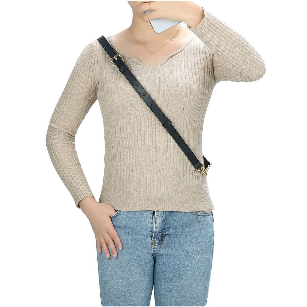 Solid Black Leather Cross Body Strap for Pochetteblack strap