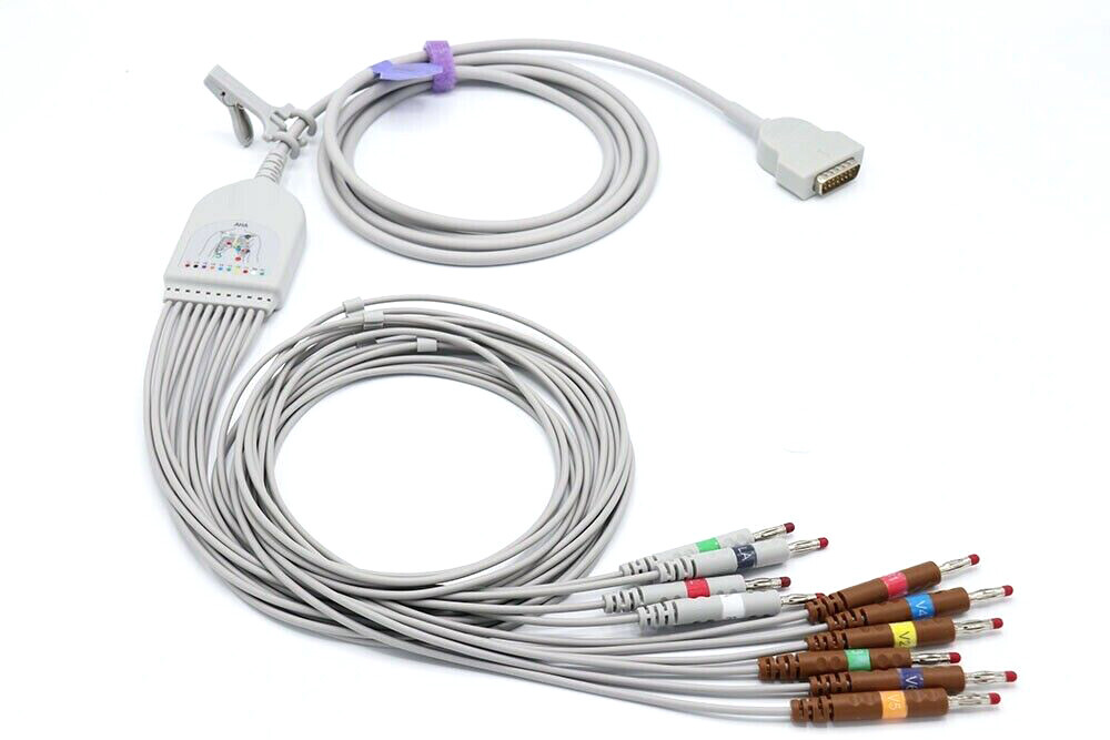 Hellige MicroSmart EKG Cable 10 Leads Banana AHA-Ships Same Day
