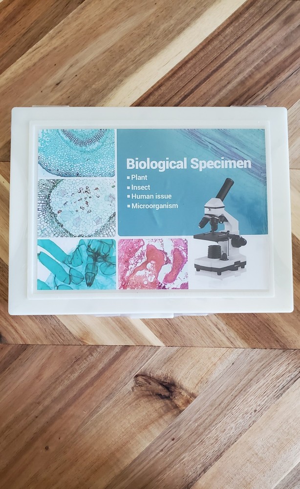 NEW Prepared Microscope Slides Set Biological Specimens Kit With Case 120 Count