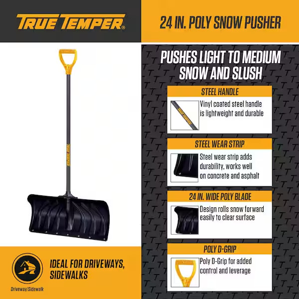 38.3 In. Steel Handle Plastic Snow Shovel