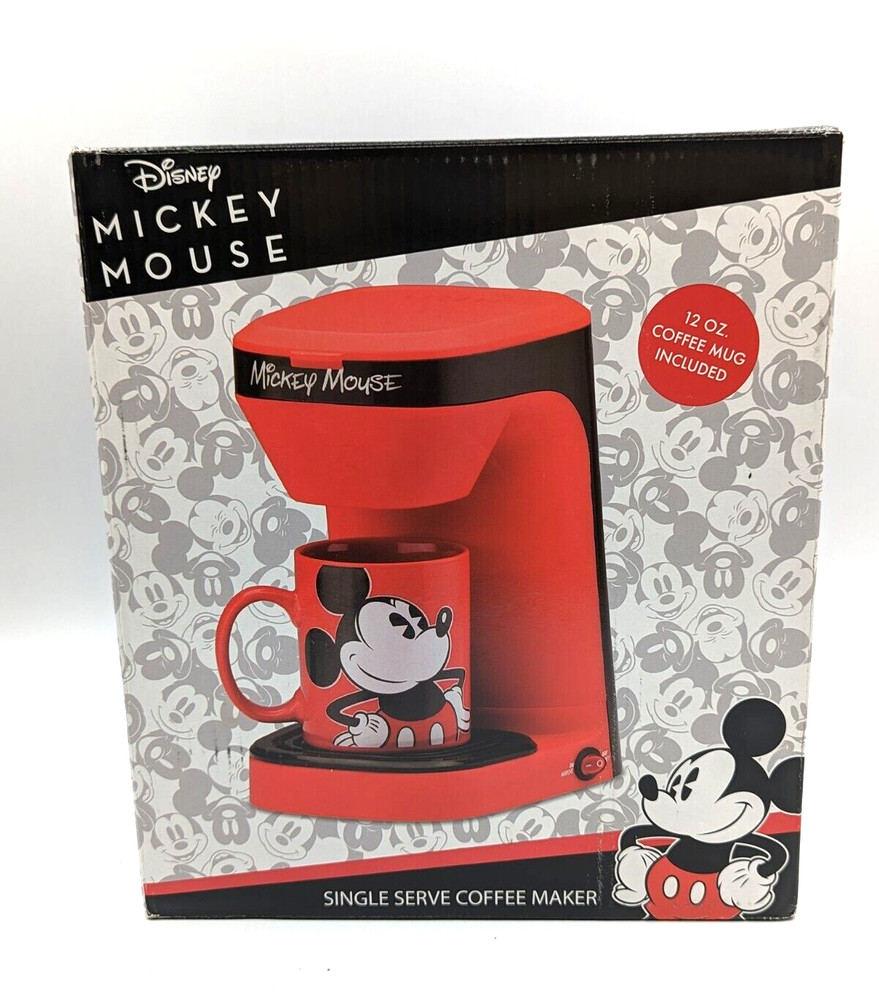 Disney Mickey Mouse 1-Cup Coffee Maker-with Mug NIB