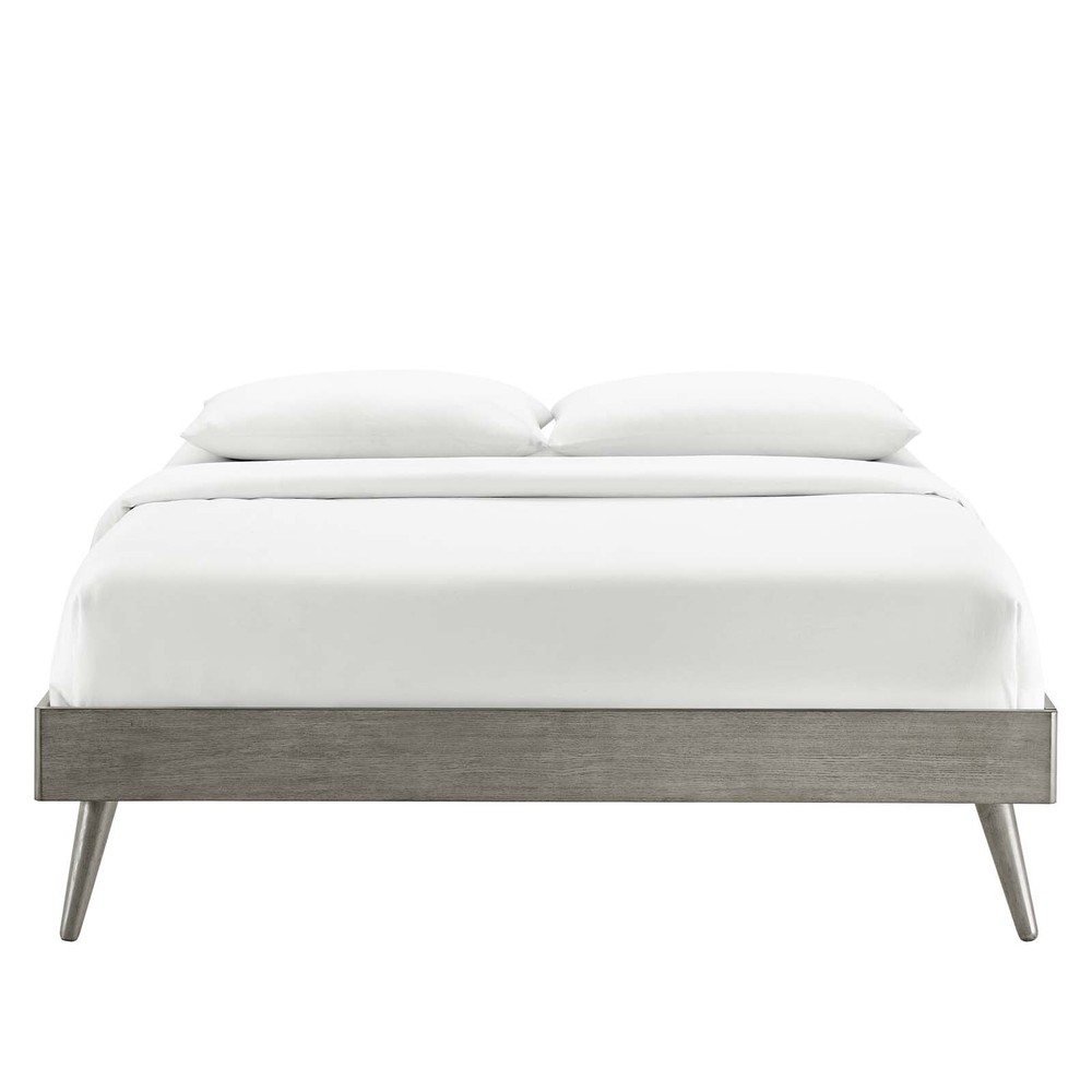 Modway Margo Wood Full Platform Bed Frame in Gray