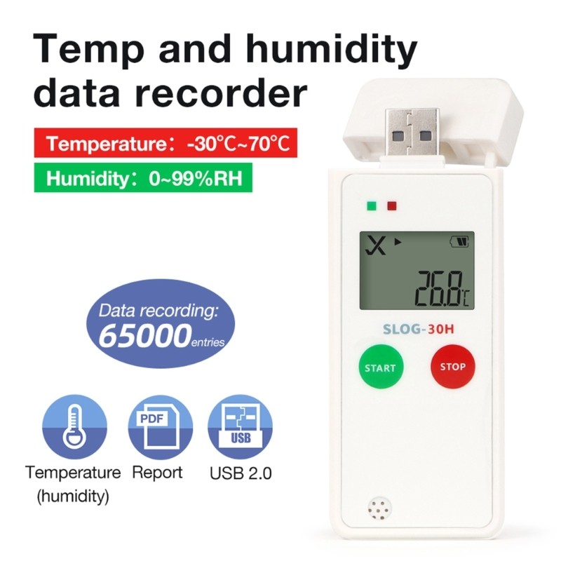 Temperature Humidity Trackings System LCD Screen Readout Data Export via USB