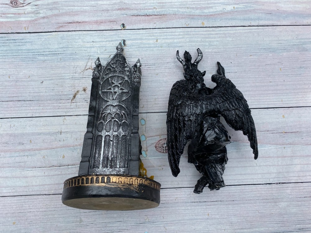 Templar Sabbatic Goat Baphomet Satan Black 10"X6" / Devil / Evil / Seating Down